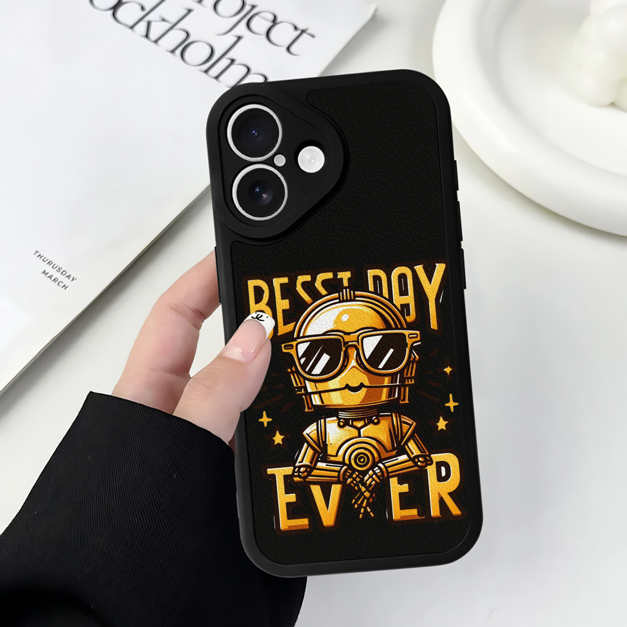 （画像用） スター・ウォーズ Star Wars 【iPhone 16シリーズ対応】シリコンスマホケース（レザー調） 材質：シリコン